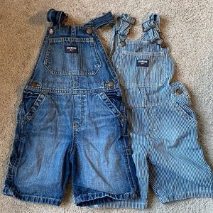 OshKosh B’gosh 3T Boy Denim Overall Shorts (2 Pairs)